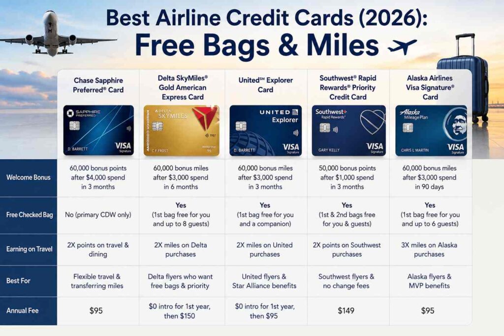Best airline credit cards 100kb (2026)