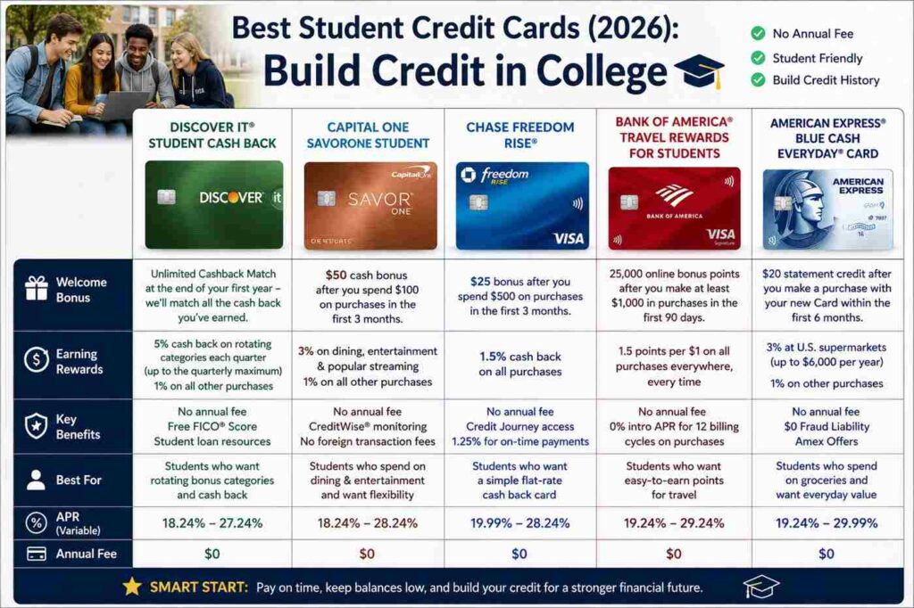 Best student credit cards 100kb2 (2026)